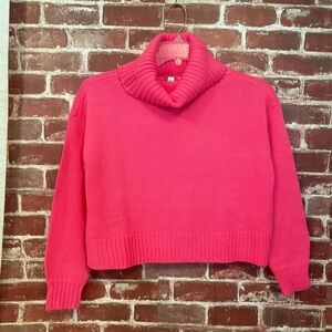 Bar III Bright Pink Cowl Neck Sweater